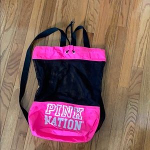 VS pink drawstring backpack